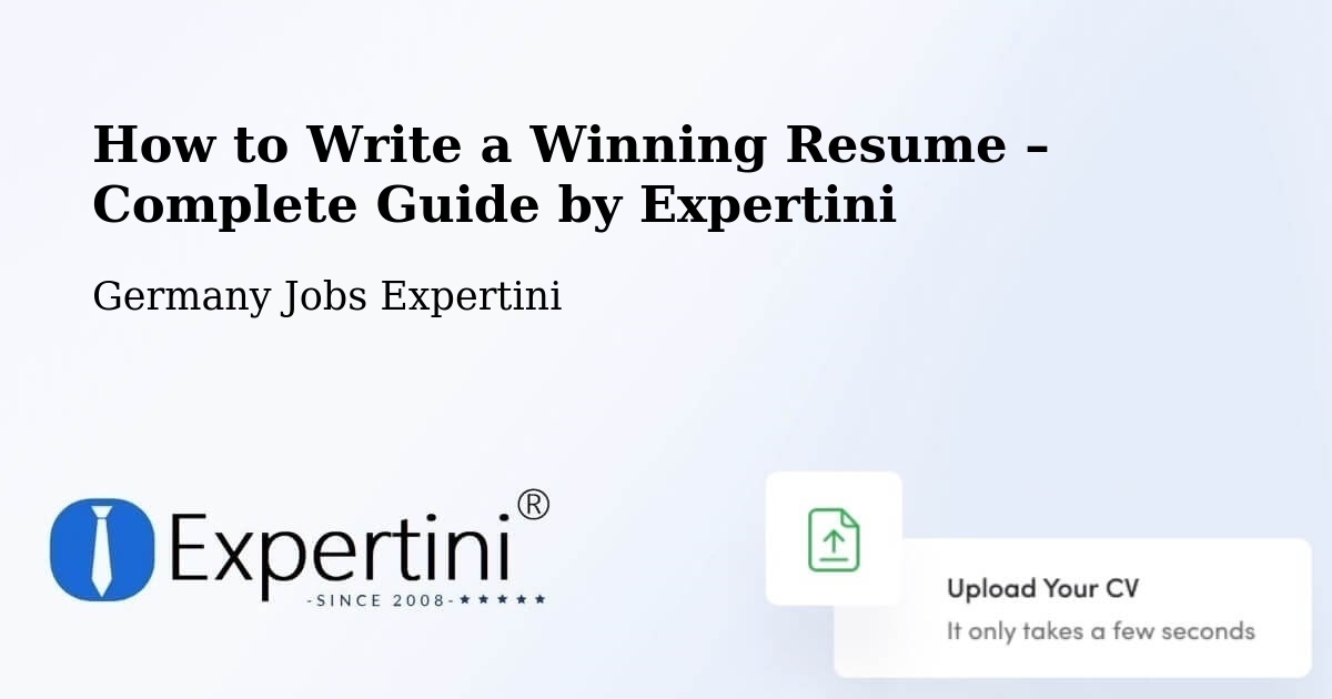 Resume Writing Guide for Job Seekers – Versmold - Versmold, Germany Jobs Expertini